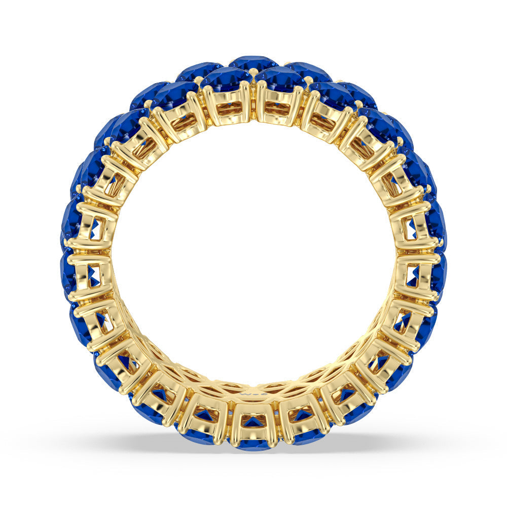 The Oculus Created Sapphire Eternity Ring with 14KT Yellow Gold Cut Diamond in 14KT Yellow Gold view 3
