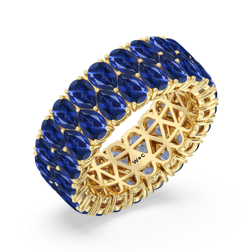 The Oculus Created Sapphire Eternity Ring with 14KT Yellow Gold Cut Diamond in 14KT Yellow Gold view 2
