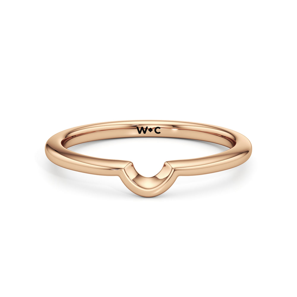 The Blakely Wedding Band with 18KT Rose Gold Cut Diamond in 14KT Rose Gold view 1
