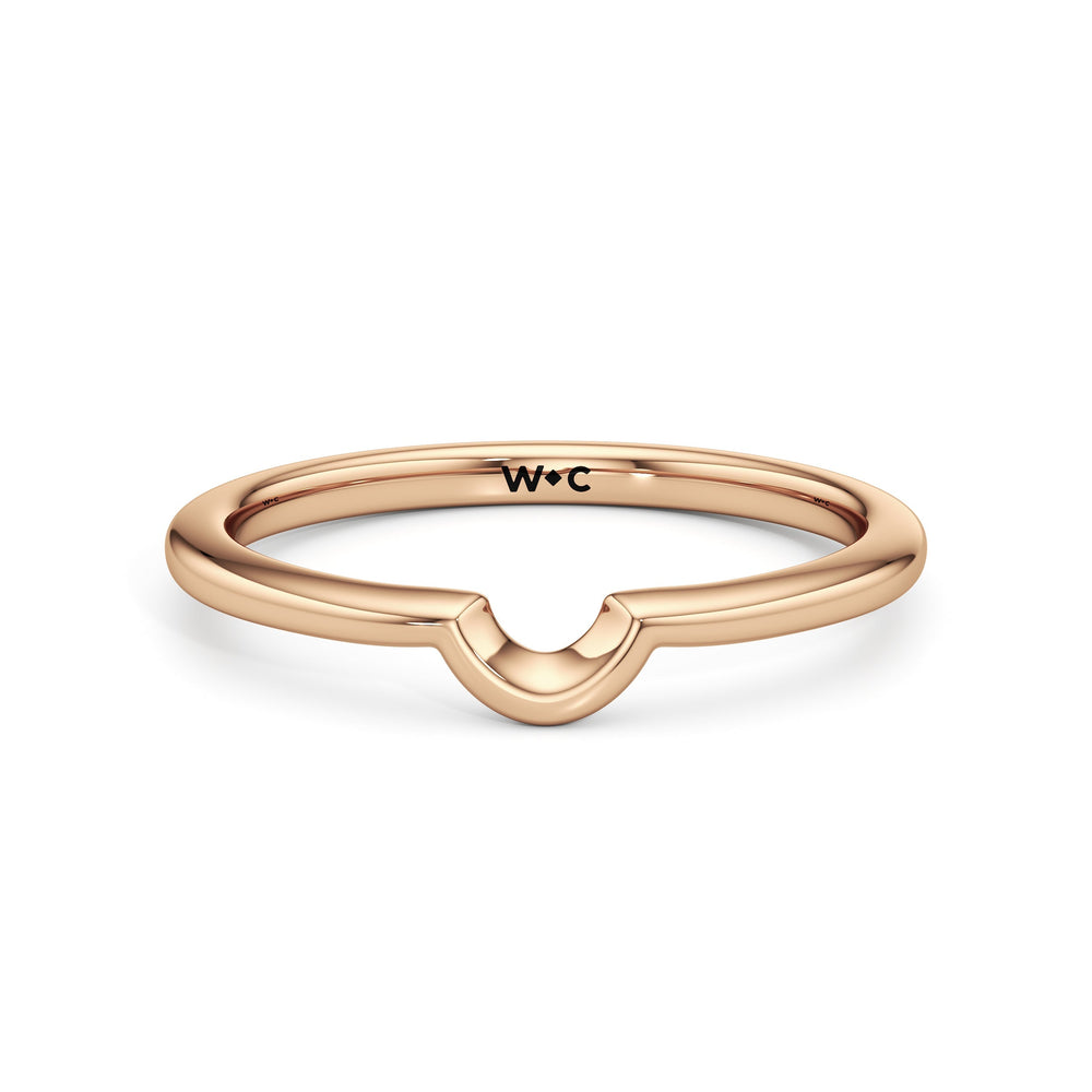 The Blakely Wedding Band with 18KT Rose Gold Cut Diamond in 14KT Rose Gold view 1
