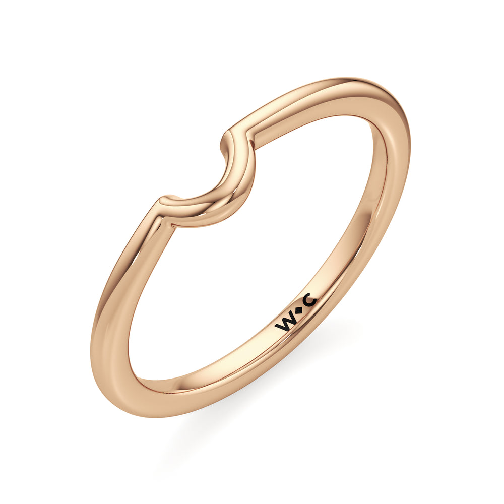 The Blakely Wedding Band with 18KT Rose Gold Cut Diamond in 14KT Rose Gold view 3
