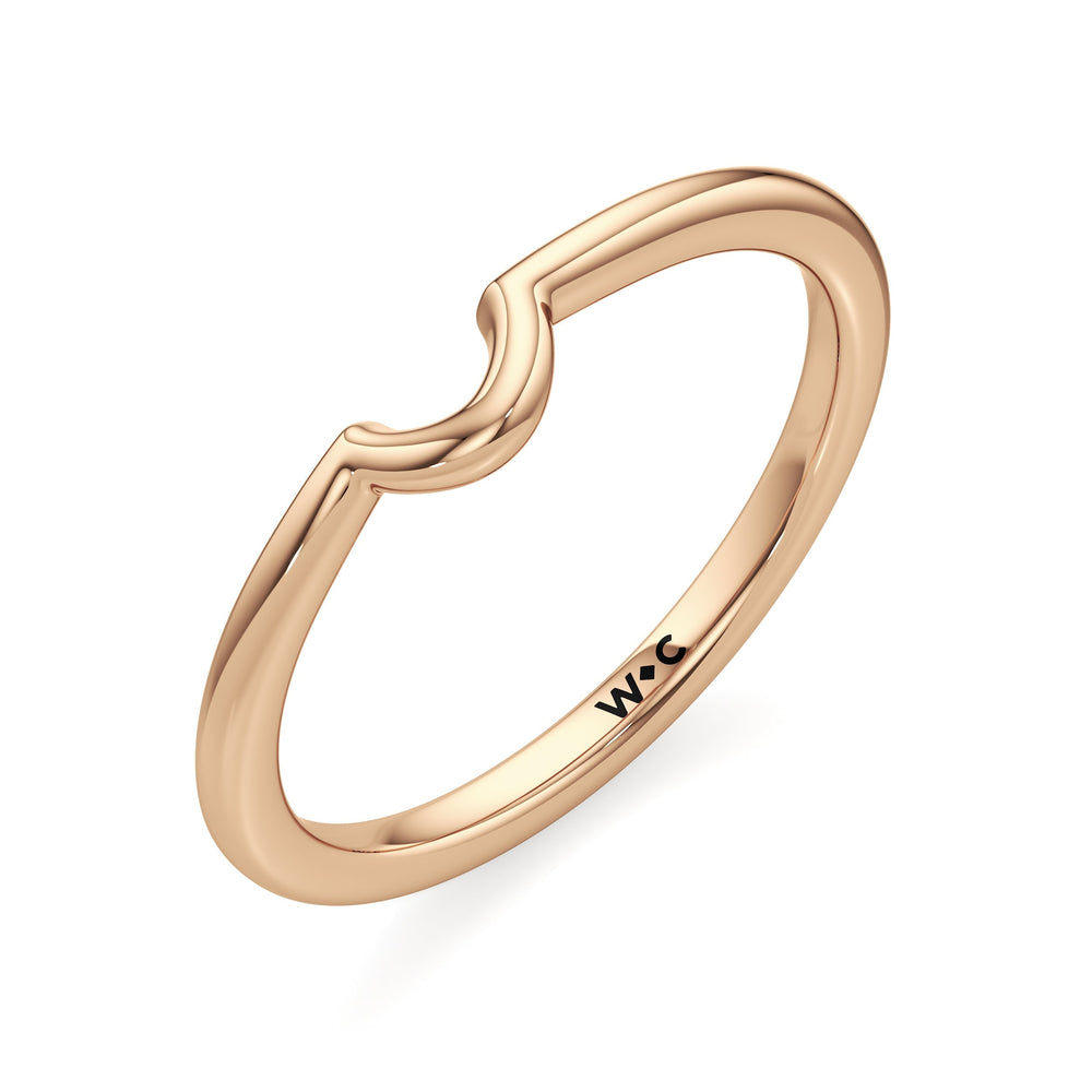 The Blakely Wedding Band with 18KT Rose Gold Cut Diamond in 14KT Rose Gold view 3
