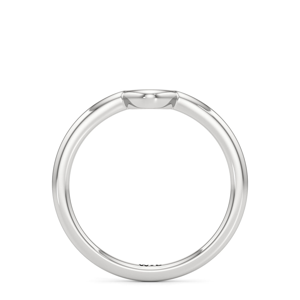 The Blakely Wedding Band with Platinum Cut Diamond in 14KT Platinum view 2
