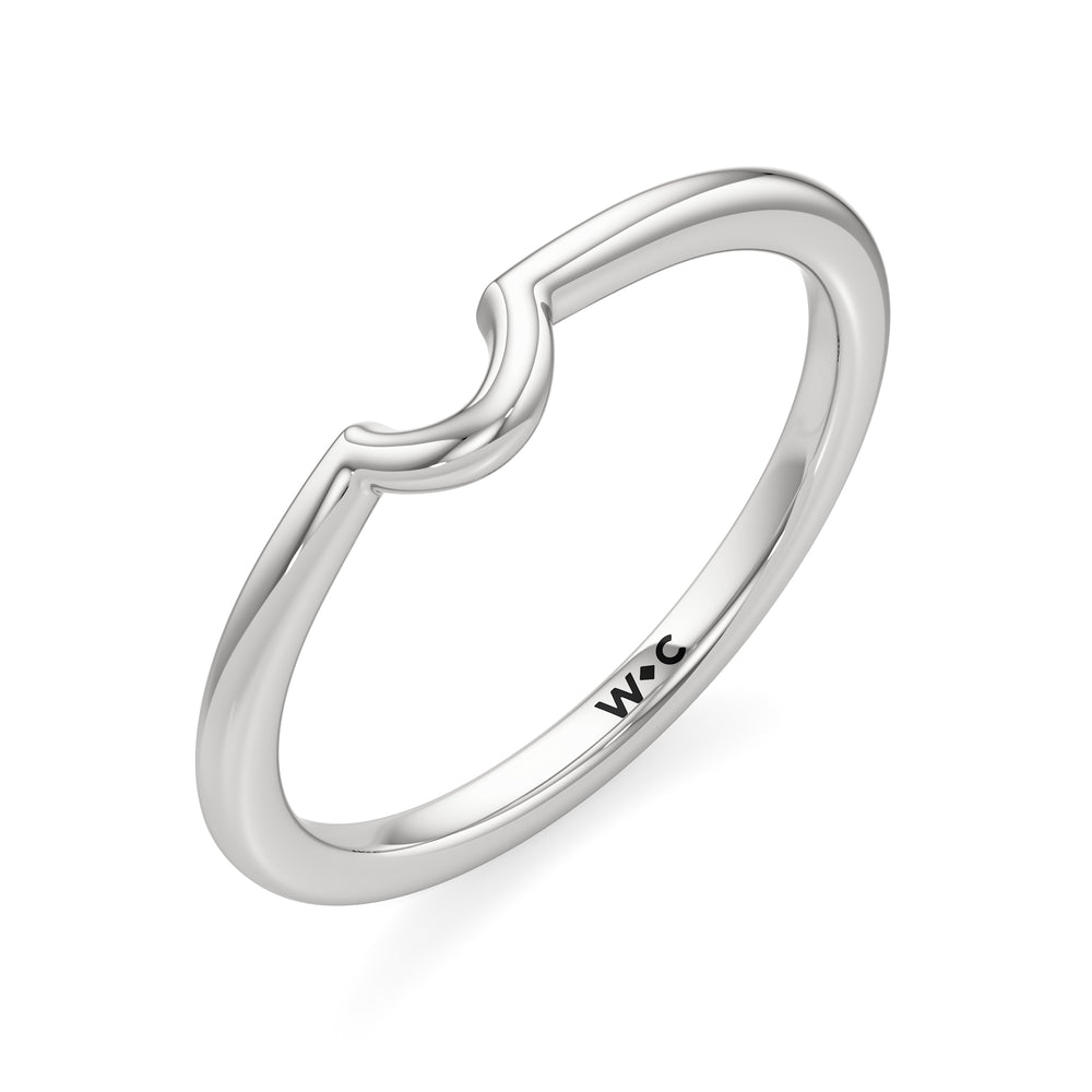 The Blakely Wedding Band with Platinum Cut Diamond in 14KT Platinum view 3
