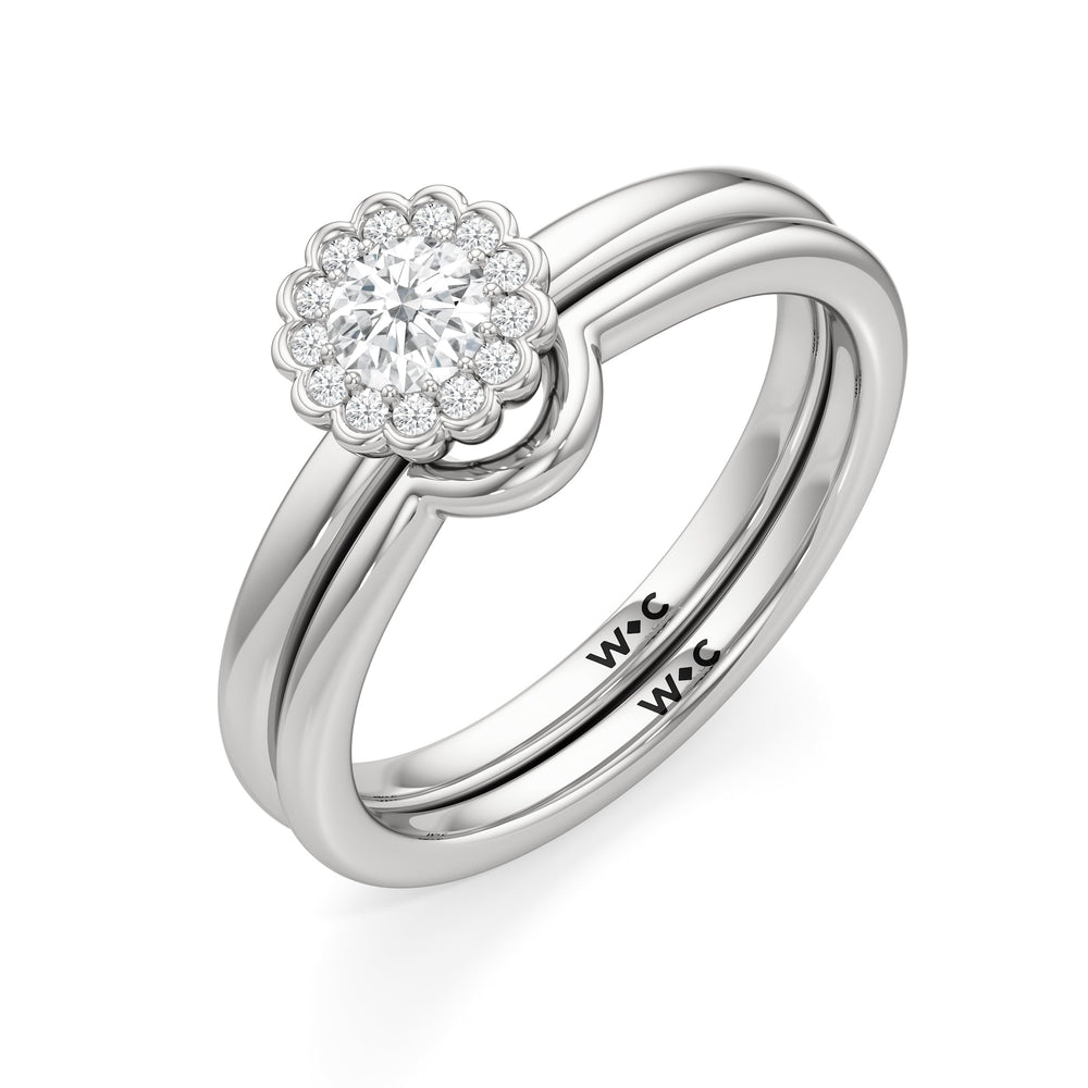 The Blakely Wedding Band with Platinum Cut Diamond in 14KT Platinum view 4
