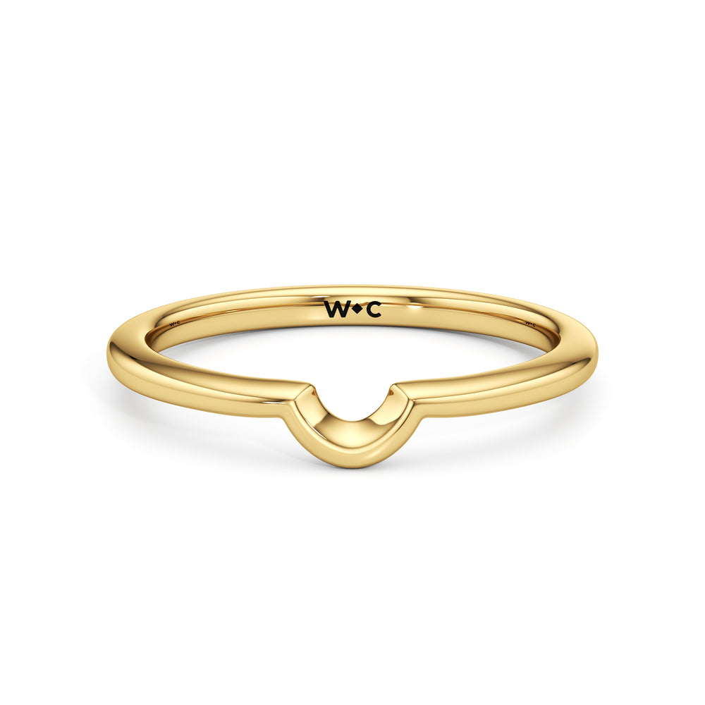 The Blakely Wedding Band with 18KT Yellow Gold Cut Diamond in 14KT Yellow Gold view 1
