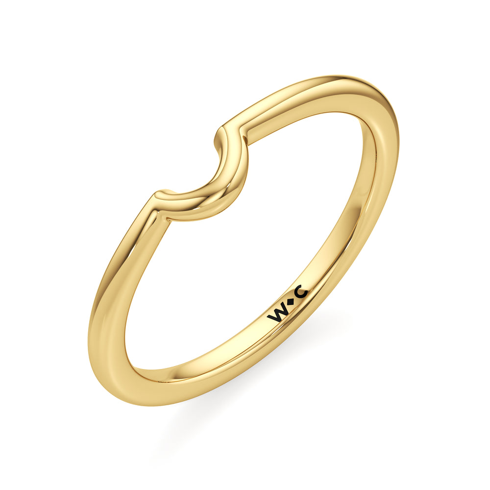 The Blakely Wedding Band with 18KT Yellow Gold Cut Diamond in 14KT Yellow Gold view 3
