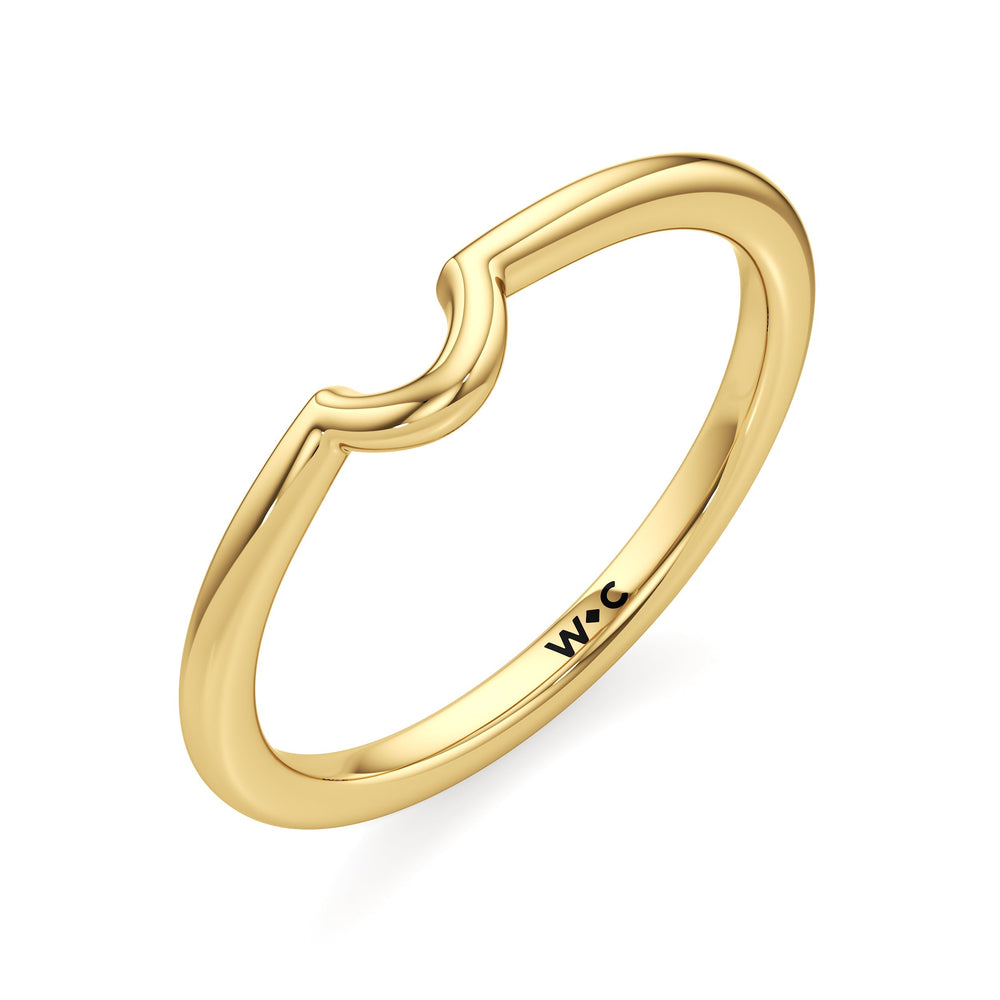The Blakely Wedding Band with 18KT Yellow Gold Cut Diamond in 14KT Yellow Gold view 3

