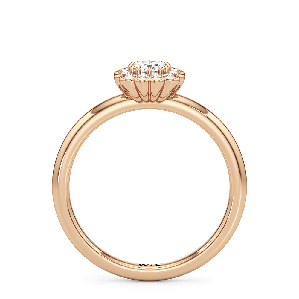 The Blakely Engagement Ring with Cushion Cut Diamond in 14KT Rose Gold view 2
