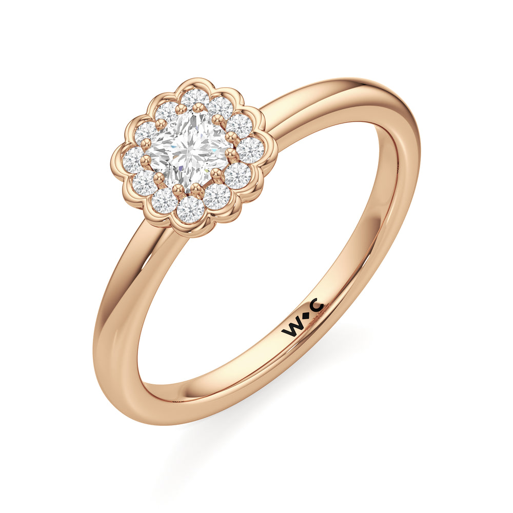 The Blakely Engagement Ring with Cushion Cut Diamond in 14KT Rose Gold view 3
