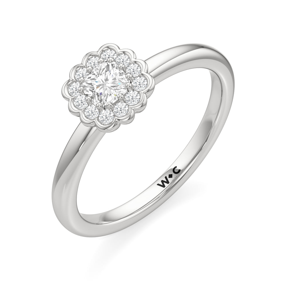 The Blakely Engagement Ring with Cushion Cut Diamond in 14KT Platinum view 3
