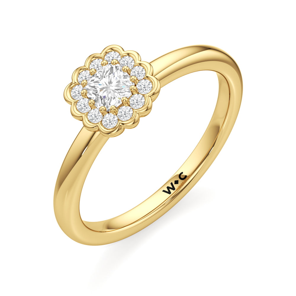The Blakely Engagement Ring with Cushion Cut Diamond in 14KT Yellow Gold view 3

