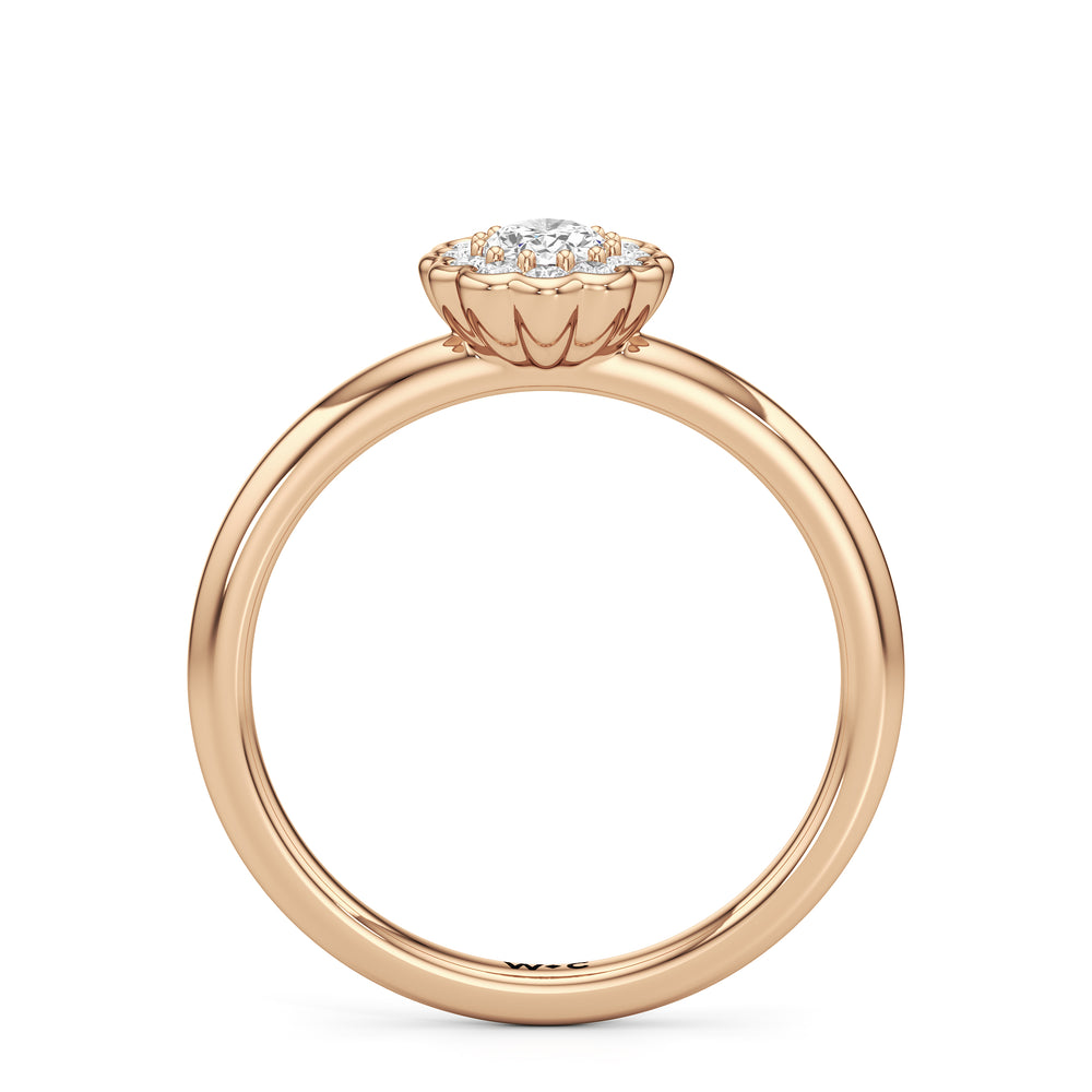 The Blakely Engagement Ring with Oval Cut Diamond in 14KT Rose Gold view 2
