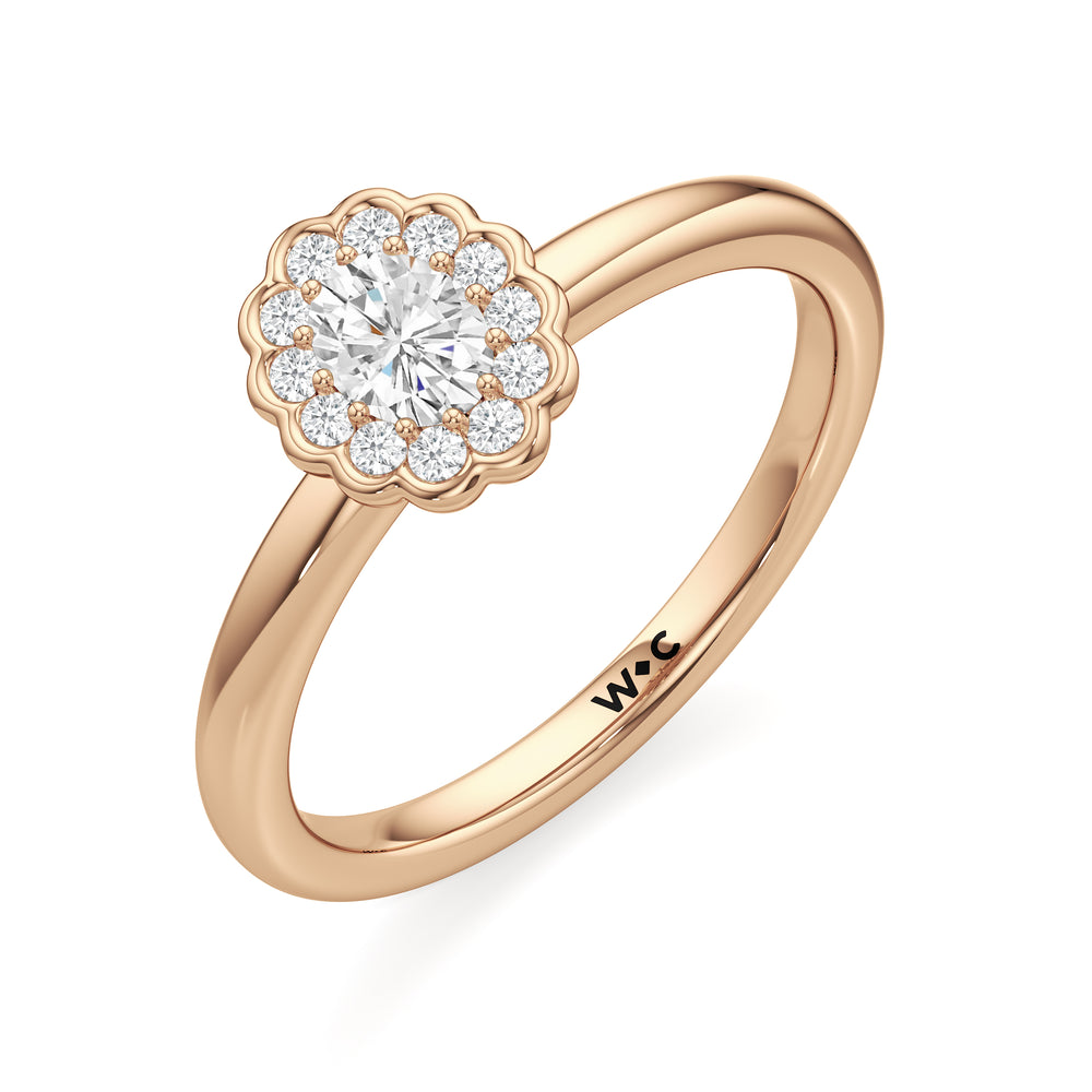 The Blakely Engagement Ring with Oval Cut Diamond in 14KT Rose Gold view 3
