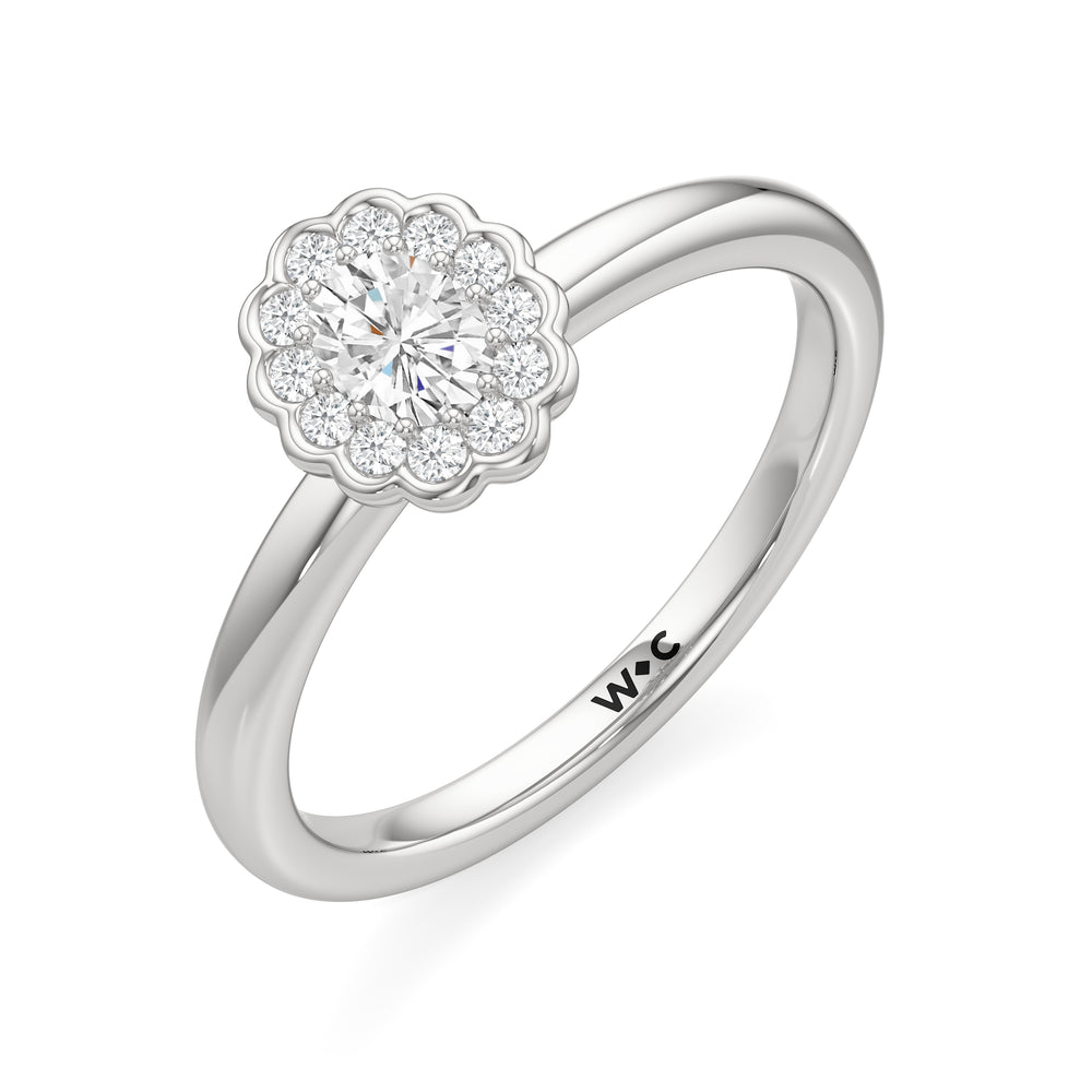 The Blakely Engagement Ring with Oval Cut Diamond in 14KT Platinum view 3
