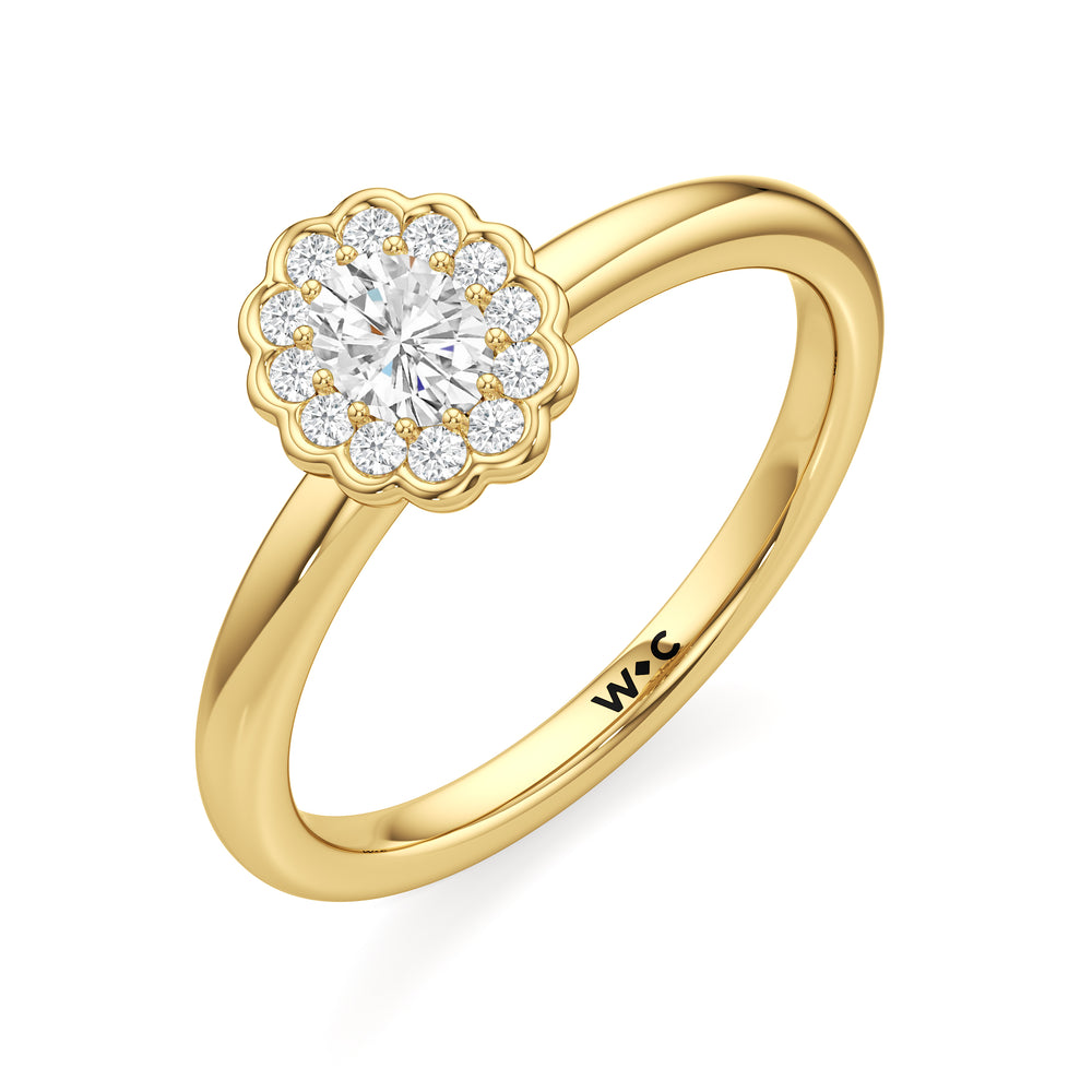 The Blakely Engagement Ring with Oval Cut Diamond in 14KT Yellow Gold view 3

