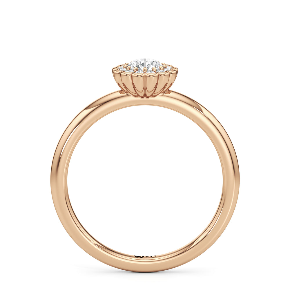 The Blakely Engagement Ring with Round Cut Diamond in 14KT Rose Gold view 2
