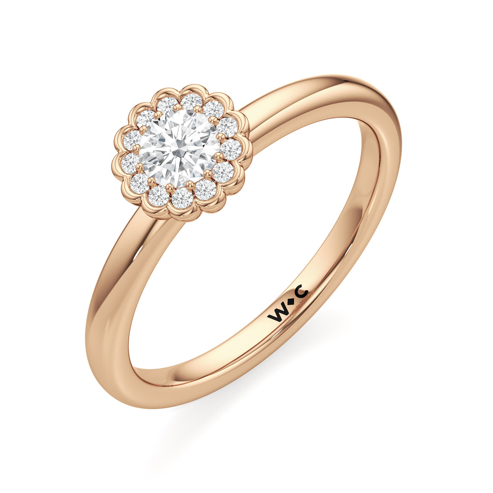 The Blakely Engagement Ring with Round Cut Diamond in 14KT Rose Gold view 3
