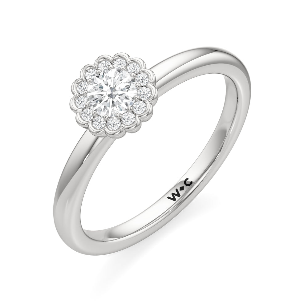 The Blakely Engagement Ring with Round Cut Diamond in 14KT Platinum view 3
