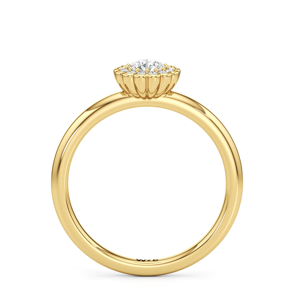 The Blakely Engagement Ring with Round Cut Diamond in 14KT Yellow Gold view 2
