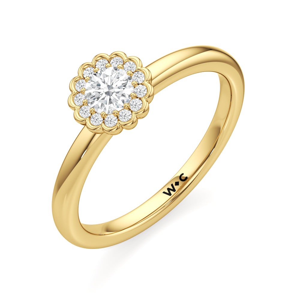 The Blakely Engagement Ring with Round Cut Diamond in 14KT Yellow Gold view 3
