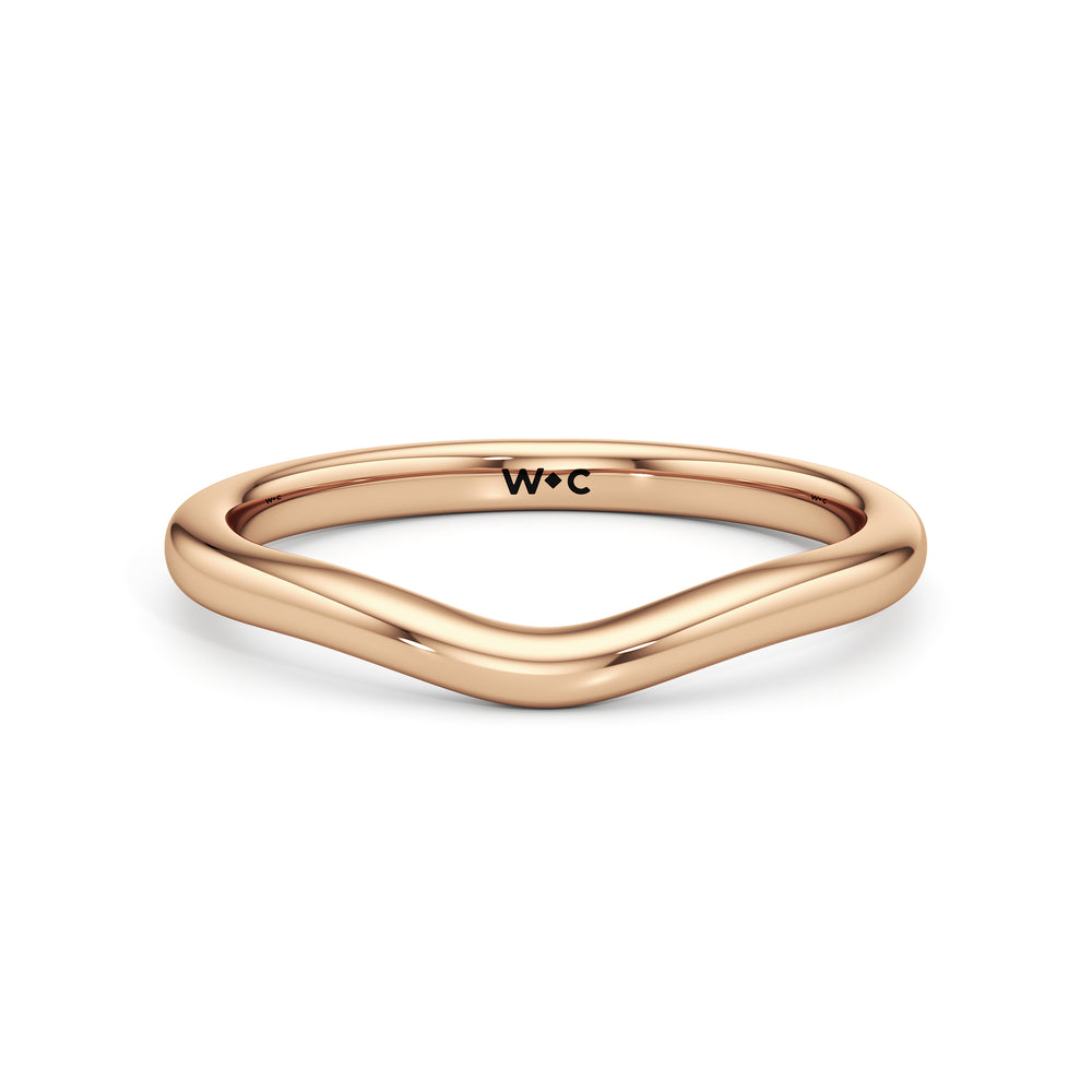The Eleanor Wedding Band with 18KT Rose Gold Cut Diamond in 14KT Rose Gold view 1
