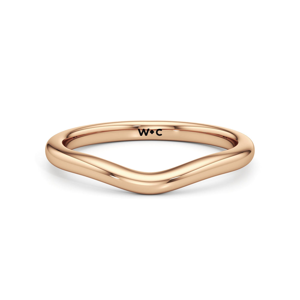 The Eleanor Wedding Band with 18KT Rose Gold Cut Diamond in 14KT Rose Gold view 1
