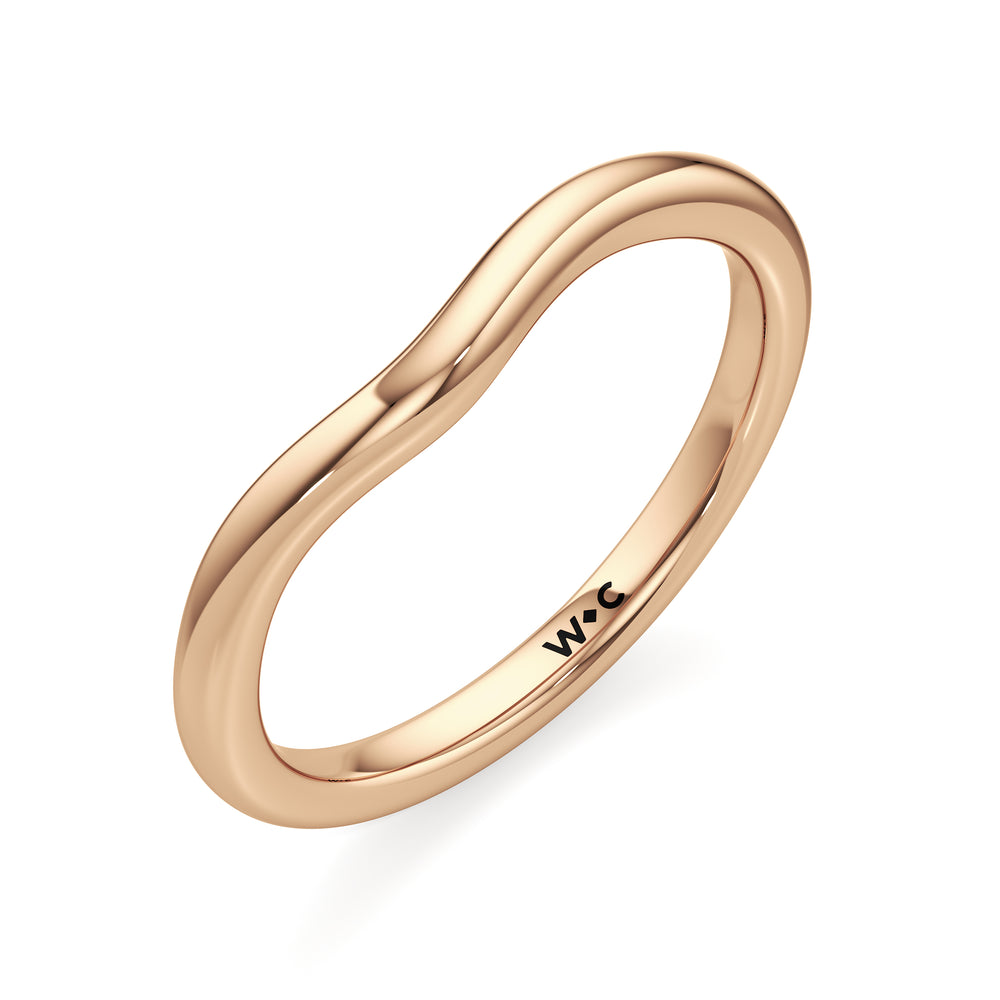 The Eleanor Wedding Band with 18KT Rose Gold Cut Diamond in 14KT Rose Gold view 3
