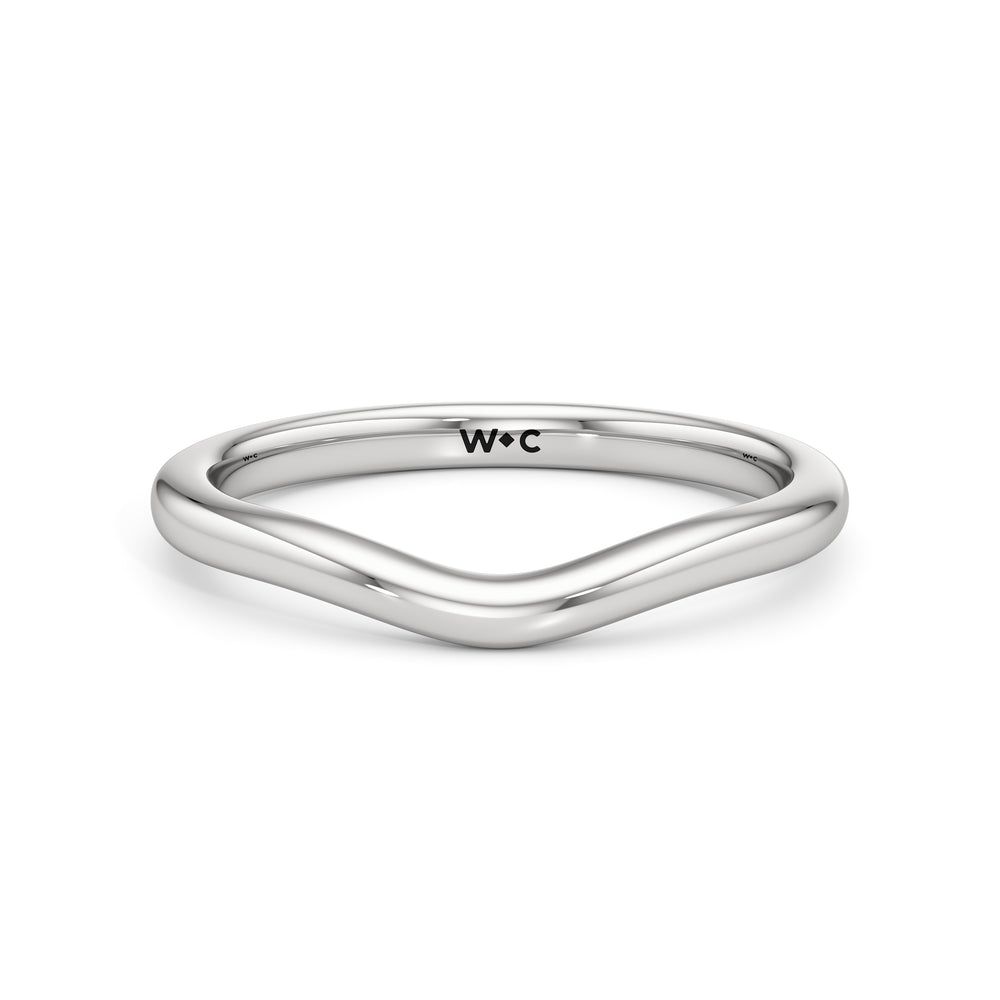 The Eleanor Wedding Band with Platinum Cut Diamond in 14KT Platinum view 1
