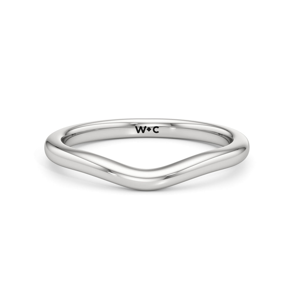 The Eleanor Wedding Band with Platinum Cut Diamond in 14KT Platinum view 1
