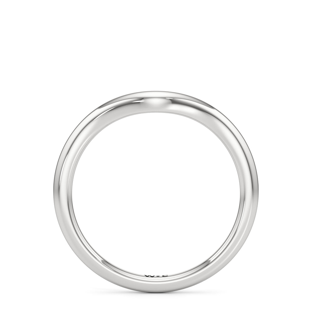 The Eleanor Wedding Band with Platinum Cut Diamond in 14KT Platinum view 2
