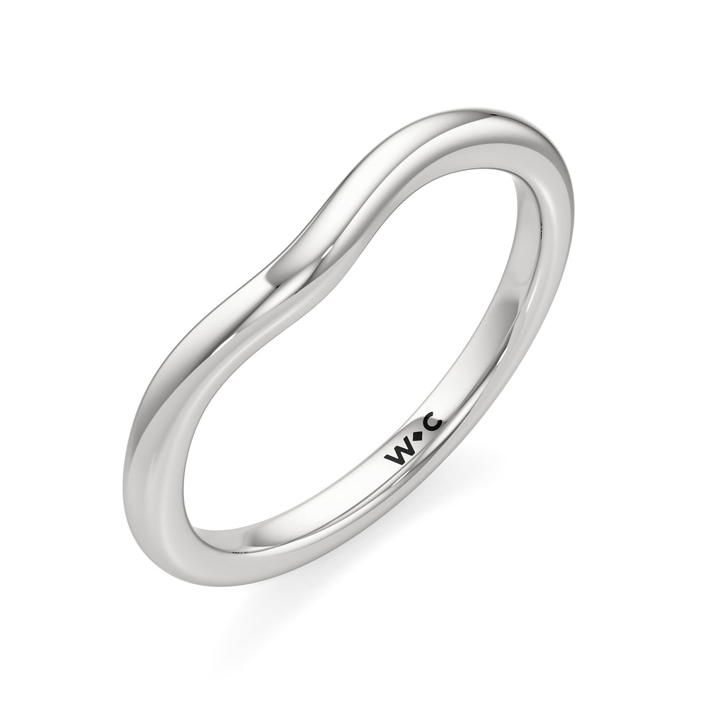 The Eleanor Wedding Band with Platinum Cut Diamond in 14KT Platinum view 3
