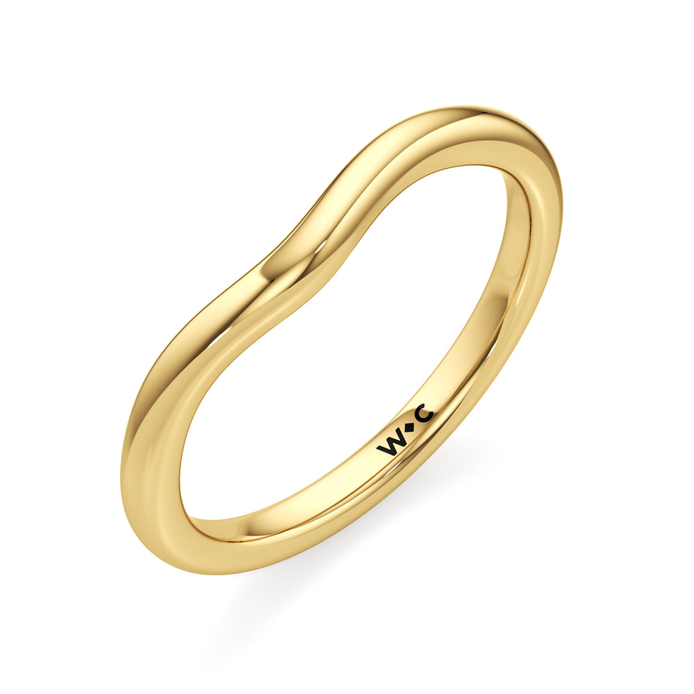 The Eleanor Wedding Band with 18KT Yellow Gold Cut Diamond in 14KT Yellow Gold view 3
