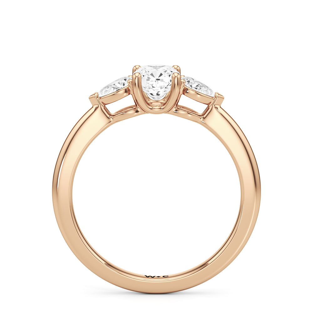 The Eleanor Engagement Ring with Cushion Cut Diamond in 14KT Rose Gold view 2
