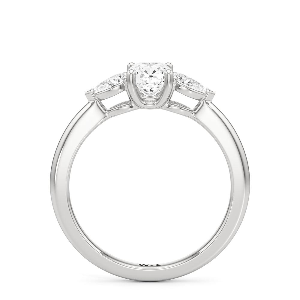 The Eleanor Engagement Ring with Cushion Cut Diamond in 14KT Platinum view 2
