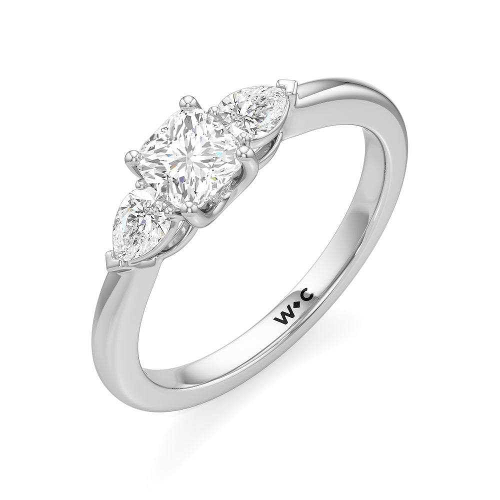 The Eleanor Engagement Ring with Cushion Cut Diamond in 14KT Platinum view 3

