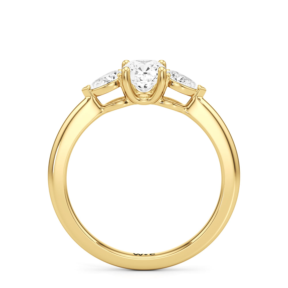 The Eleanor Engagement Ring with Cushion Cut Diamond in 14KT Yellow Gold view 2
