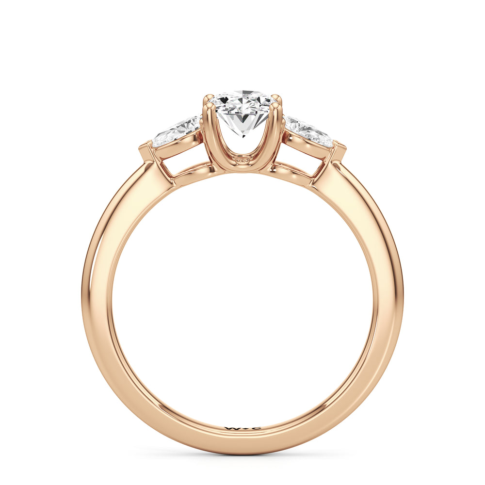 The Eleanor Engagement Ring with Oval Cut Diamond in 14KT Rose Gold view 2

