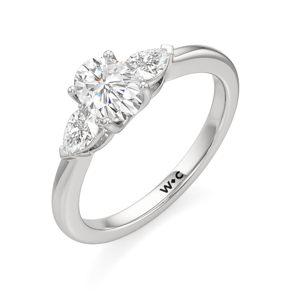 The Eleanor Engagement Ring with Oval Cut Diamond in 14KT Platinum view 3
