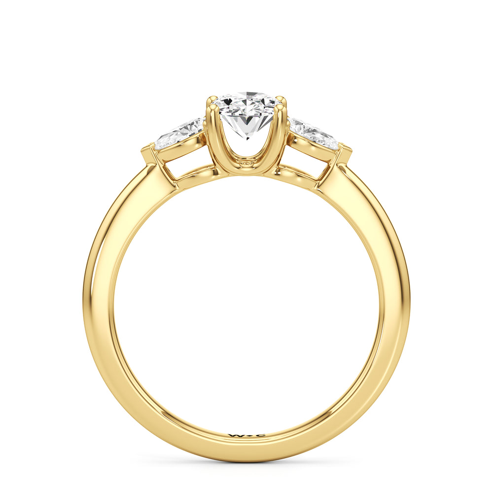 The Eleanor Engagement Ring with Oval Cut Diamond in 14KT Yellow Gold view 2
