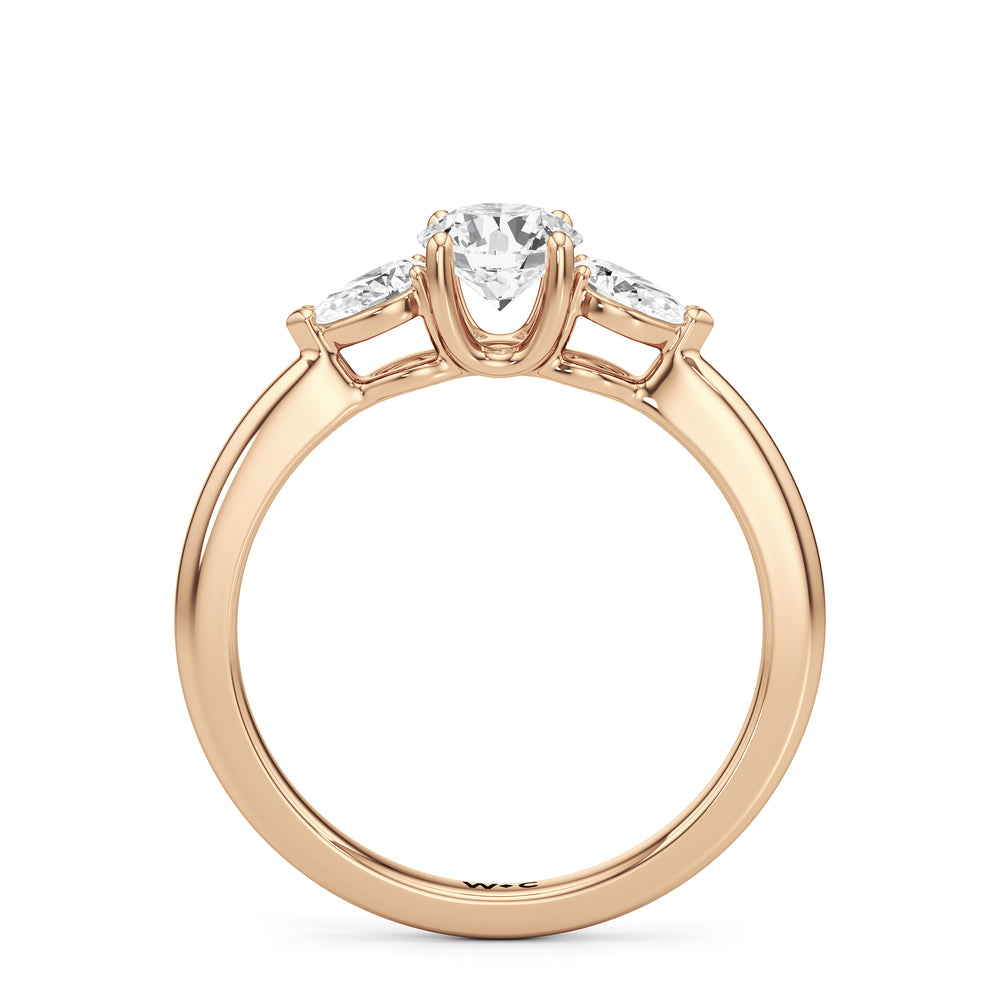 The Eleanor Engagement Ring with Round Cut Diamond in 14KT Rose Gold view 2
