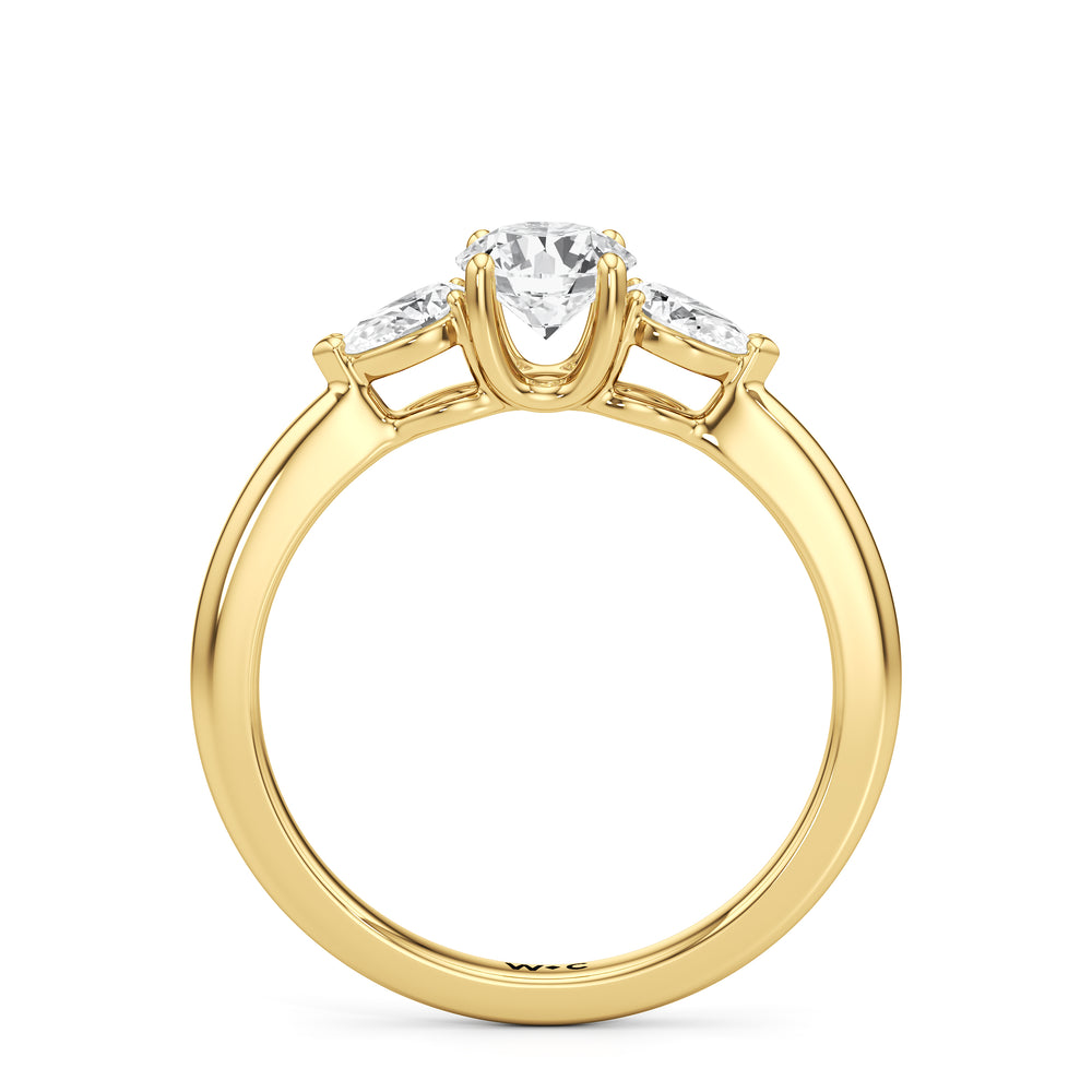 The Eleanor Engagement Ring with Round Cut Diamond in 14KT Yellow Gold view 2
