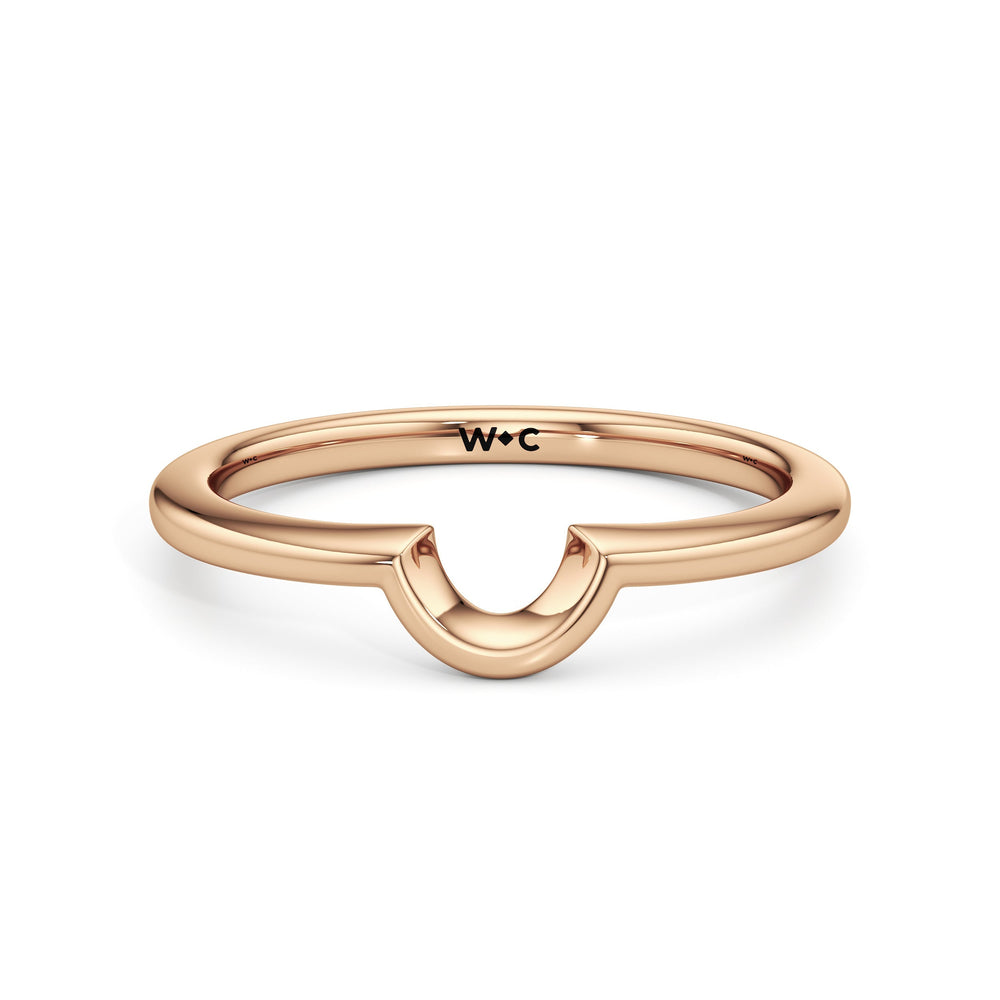 The Clementine Wedding Band with 18KT Rose Gold Cut Diamond in 14KT Rose Gold view 1
