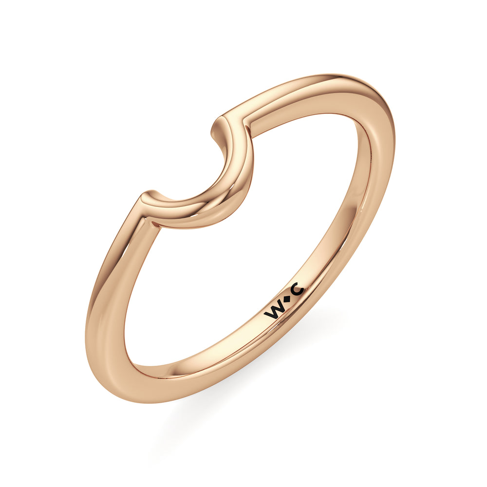 The Clementine Wedding Band with 18KT Rose Gold Cut Diamond in 14KT Rose Gold view 3
