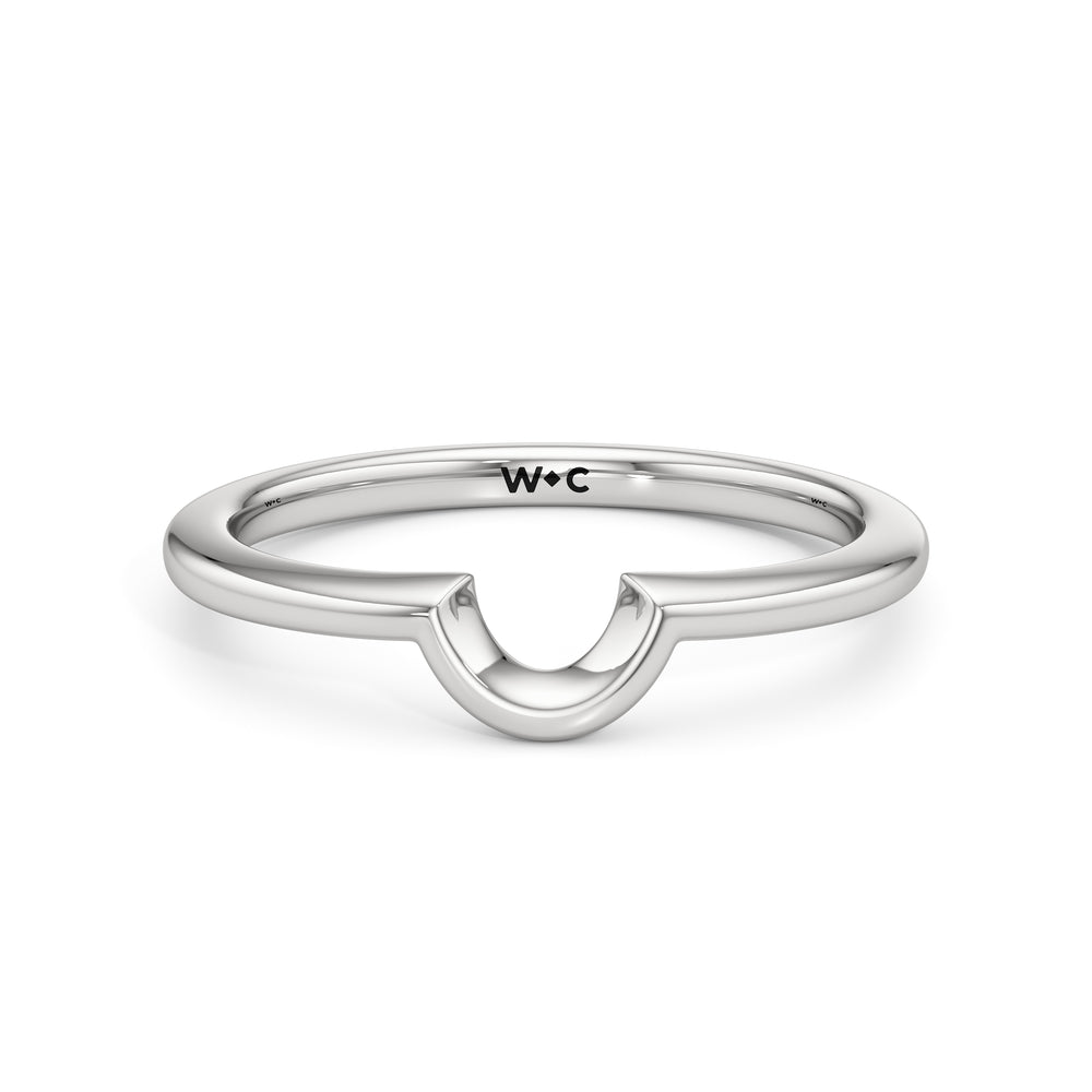 The Clementine Wedding Band with Platinum Cut Diamond in 14KT Platinum view 1
