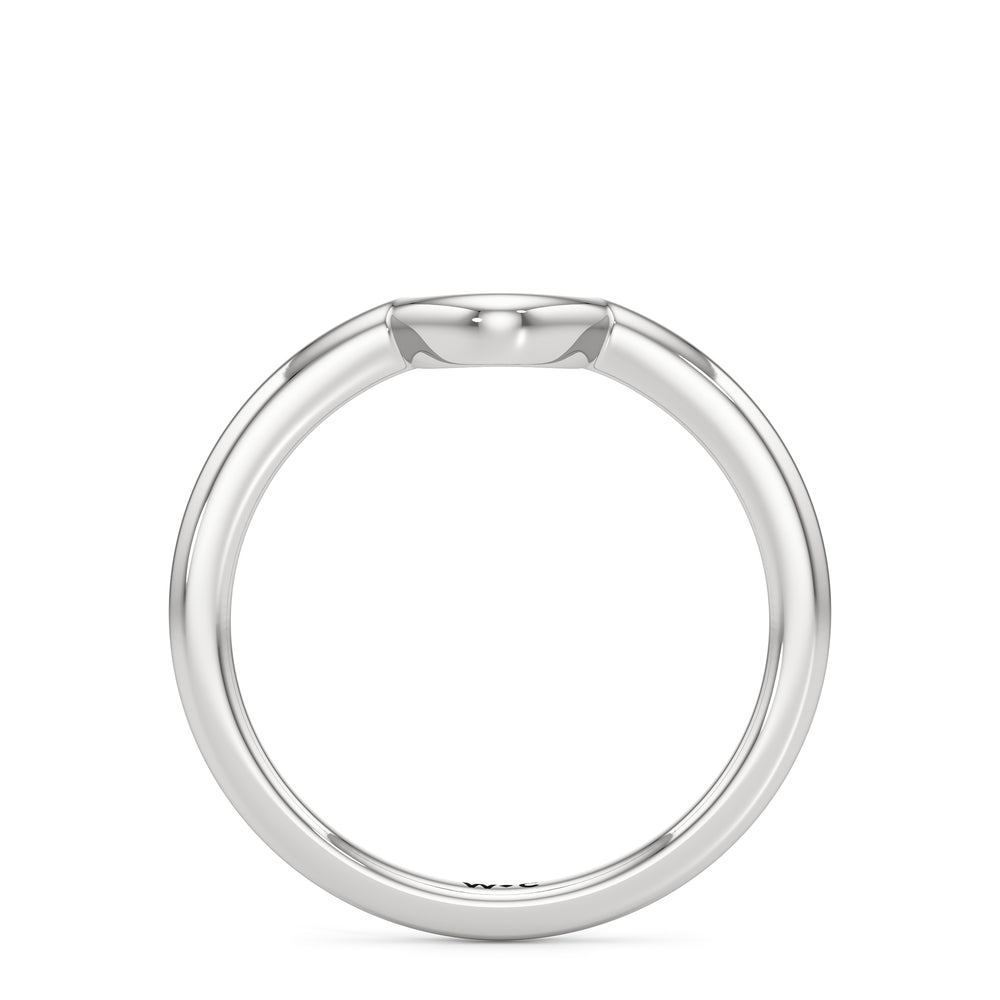 The Clementine Wedding Band with Platinum Cut Diamond in 14KT Platinum view 2
