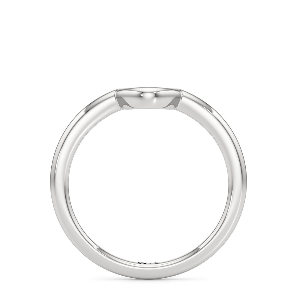 The Clementine Wedding Band with Platinum Cut Diamond in 14KT Platinum view 2
