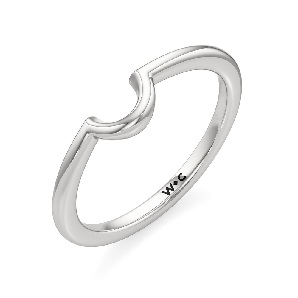 The Clementine Wedding Band with Platinum Cut Diamond in 14KT Platinum view 3
