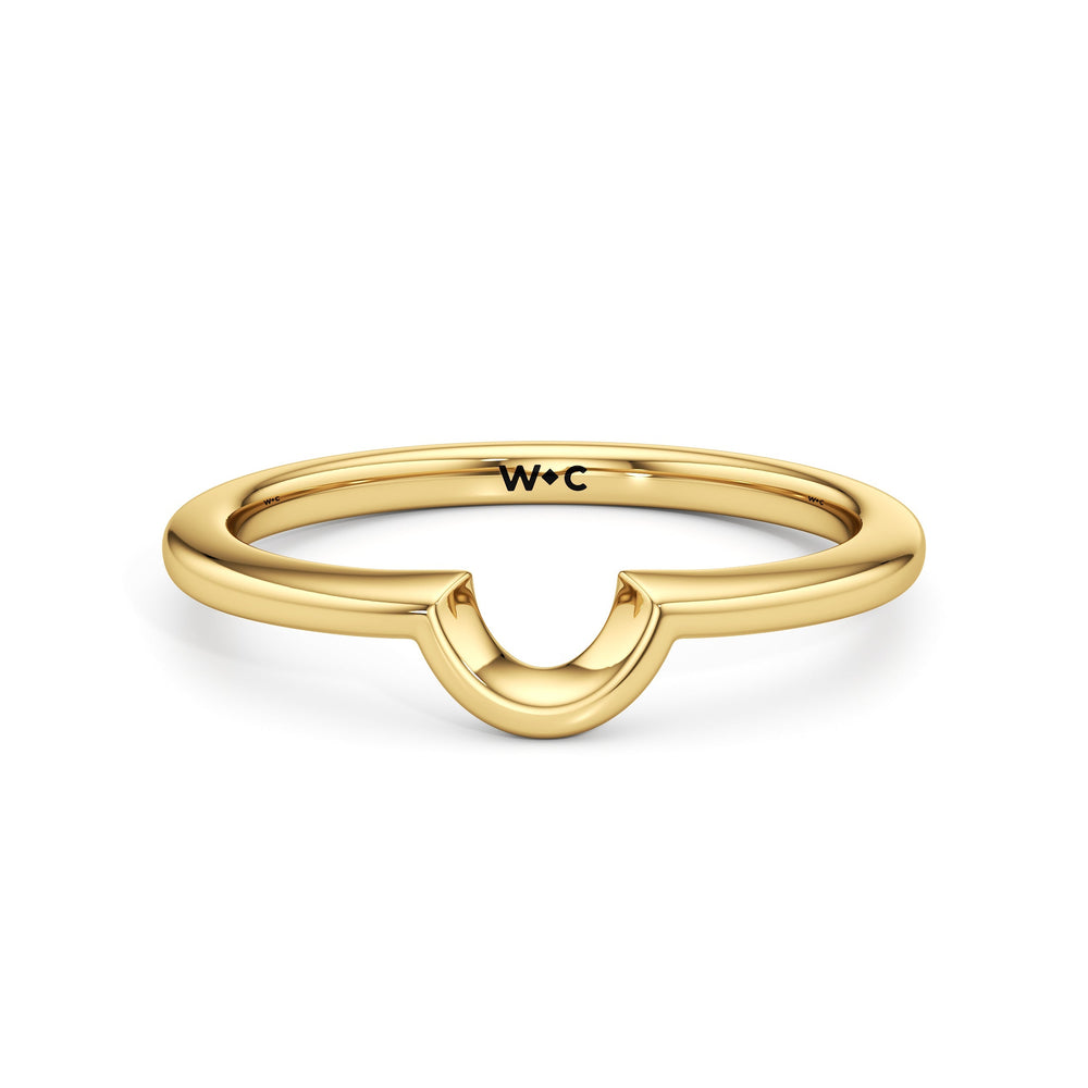 The Clementine Wedding Band with 18KT Yellow Gold Cut Diamond in 14KT Yellow Gold view 1
