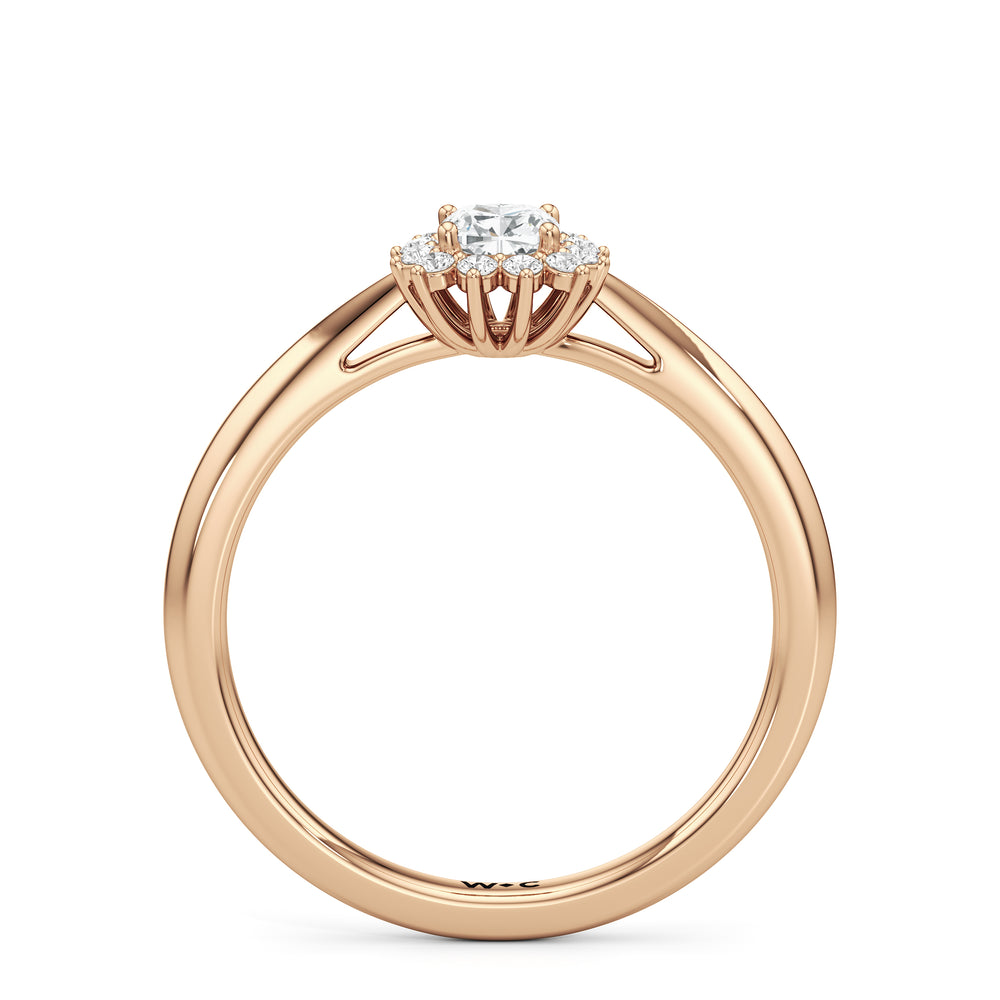 The Clementine Engagement Ring with Cushion Cut Diamond in 14KT Rose Gold view 2
